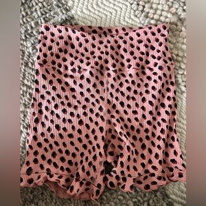 Beach Riot Pink Shorts with Black Polka Dots